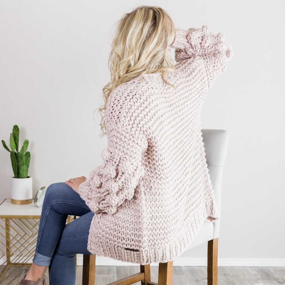 Emily' Handmade Pom Pom Cardigan - Picture 3 of 7